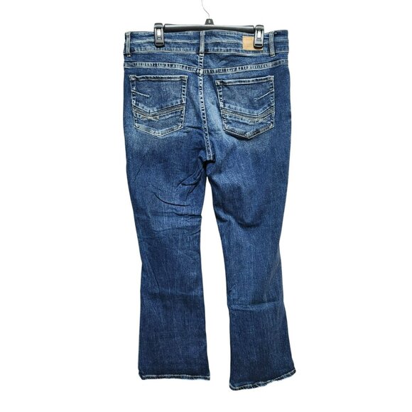 BKE Womens 33x31.5 Payton Bootcut Jeans Blue Mid Rise Dark Wash Denim Stretch - Picture 4 of 16
